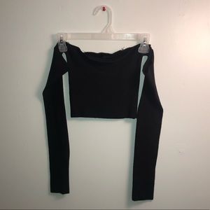 Forever21 Knitted Black Crop Top